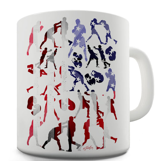 USA Boxing Silhouette Funny Mug