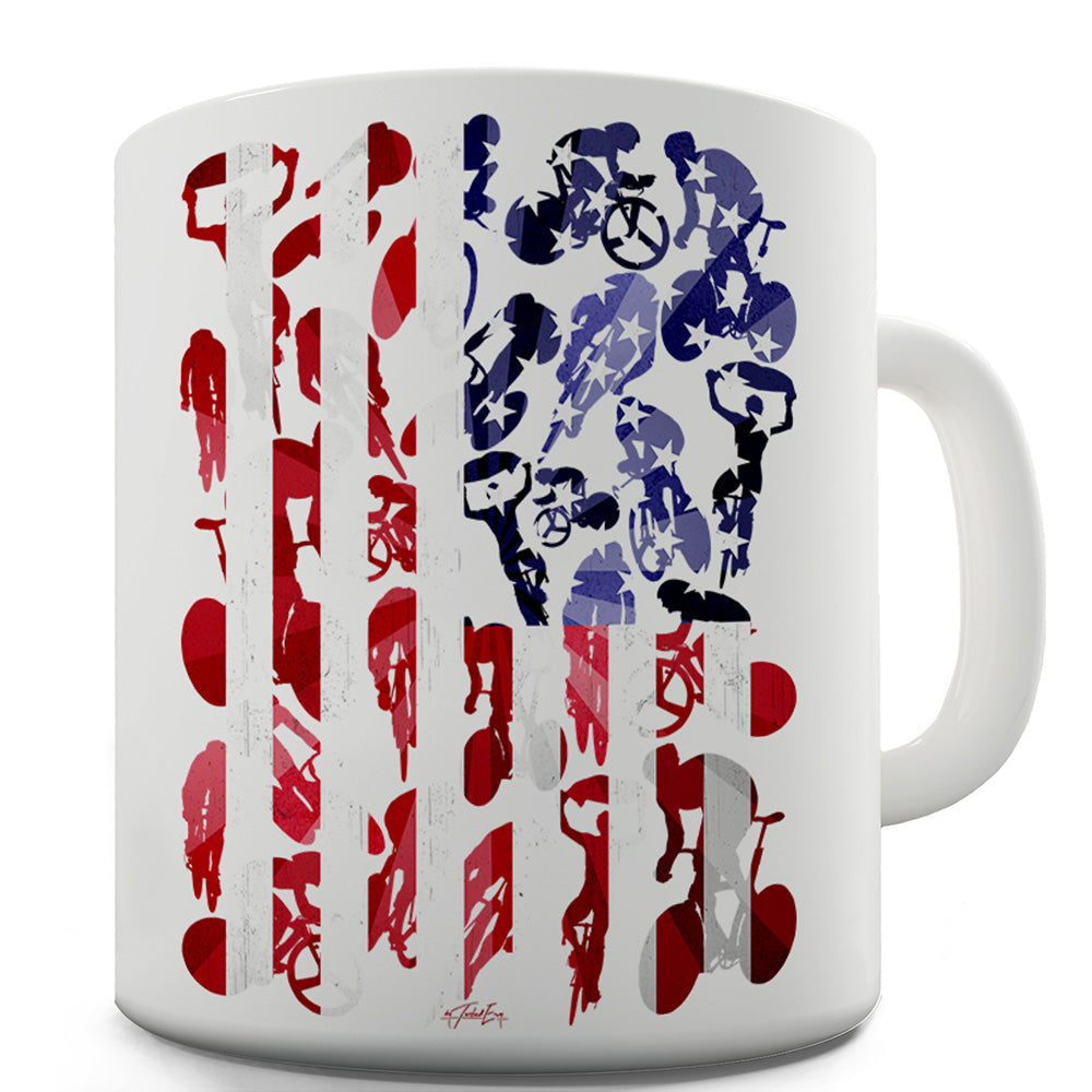 USA Cycling Silhouette Funny Office Secret Santa Mug