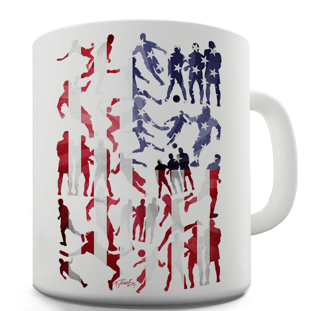 USA Football Silhouette Mug - Unique Coffee Mug, Coffee Cup