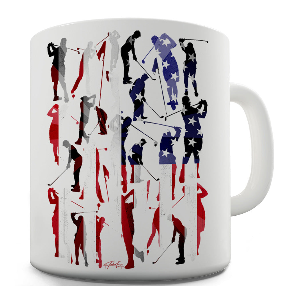 USA Golf Silhouette Funny Mugs For Men Rude