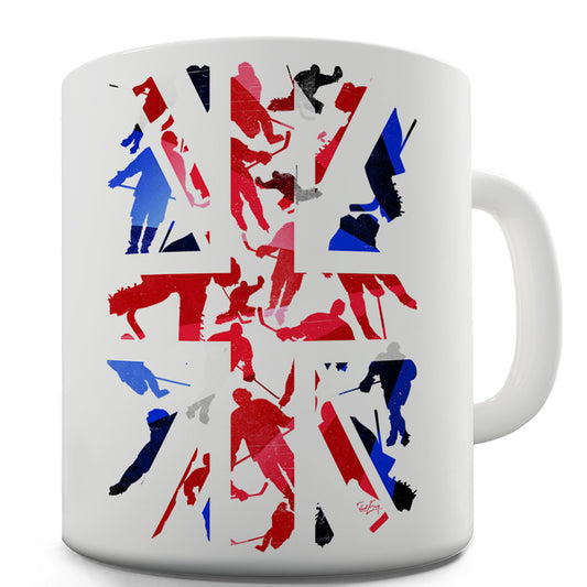 GB Ice Hockey Silhouette Funny Mugs For Men