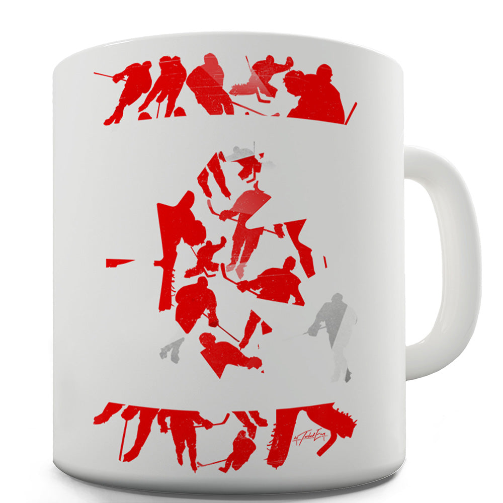 Canada Ice Hockey Silhouette Funny Mugs For Friends