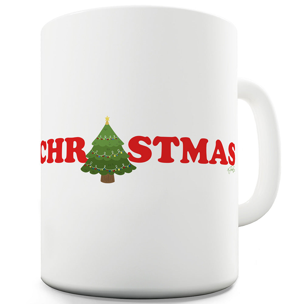 Christmas Tree Text Ceramic Mug