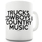 Trucks Cowboys Country Music Mug - Unique Coffee Mug, Coffee Cup