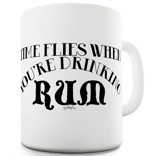 Time Flies Drinking Rum Funny Office Secret Santa Mug