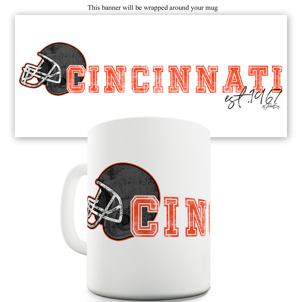 Cincinnati American Football Established Mug - Unique Coffee Mug, Coffee Cup