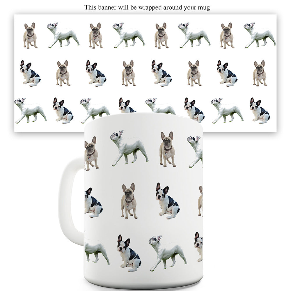French Bulldogs Pattern Ceramic Funny Mug