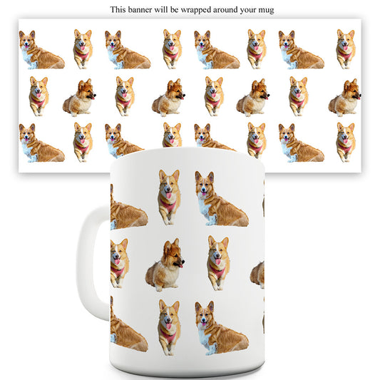 Welsh Corgis Pattern Ceramic Mug Slogan Funny Cup