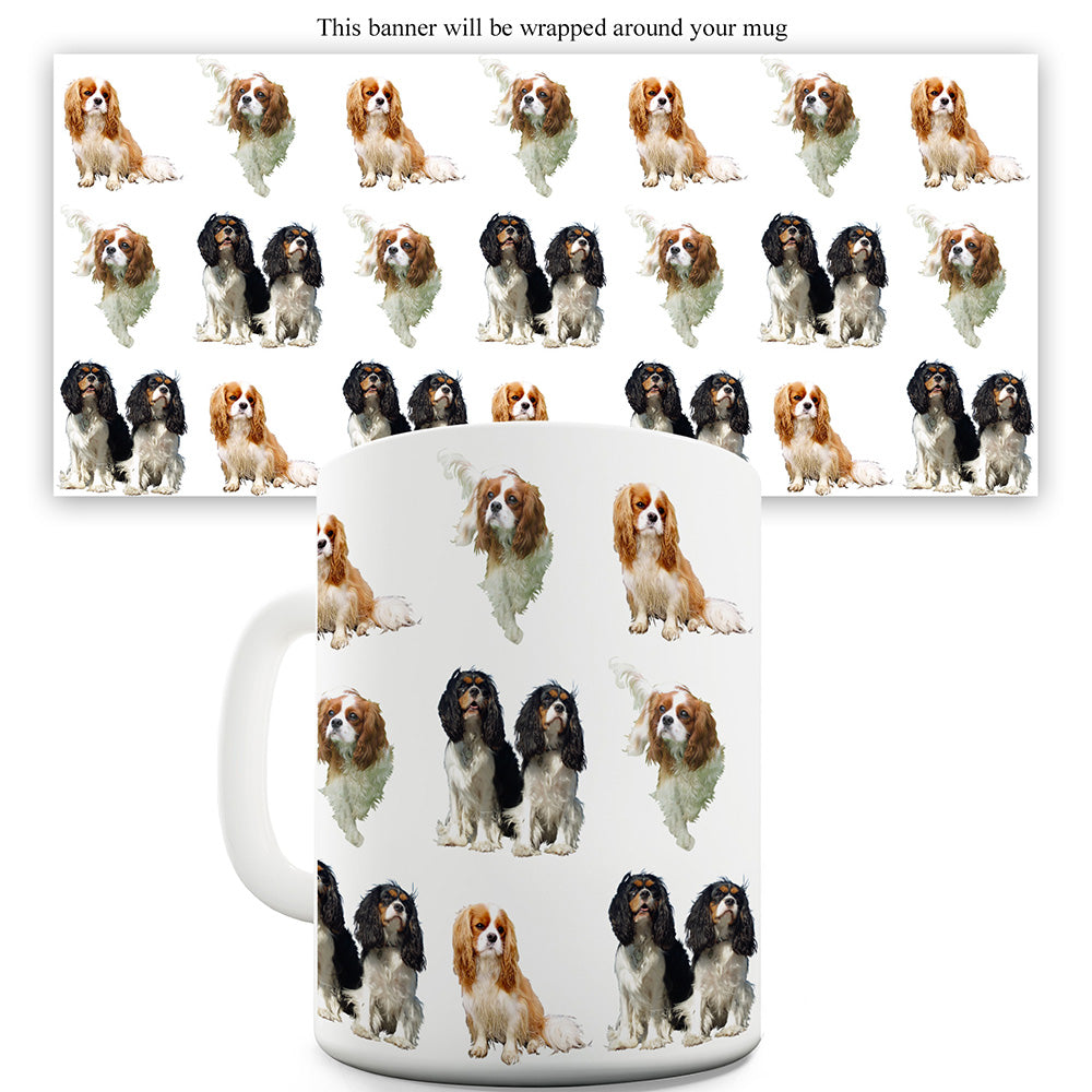 Cavalier King Charles Spaniels Pattern Funny Mugs For Dad