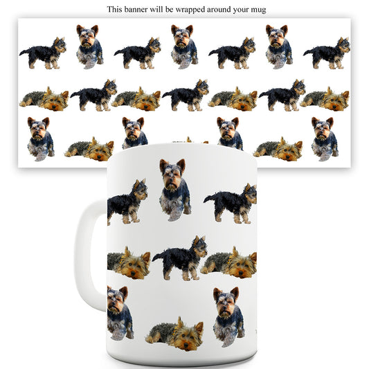 Yorkshire Terriers Pattern Funny Mugs For Work