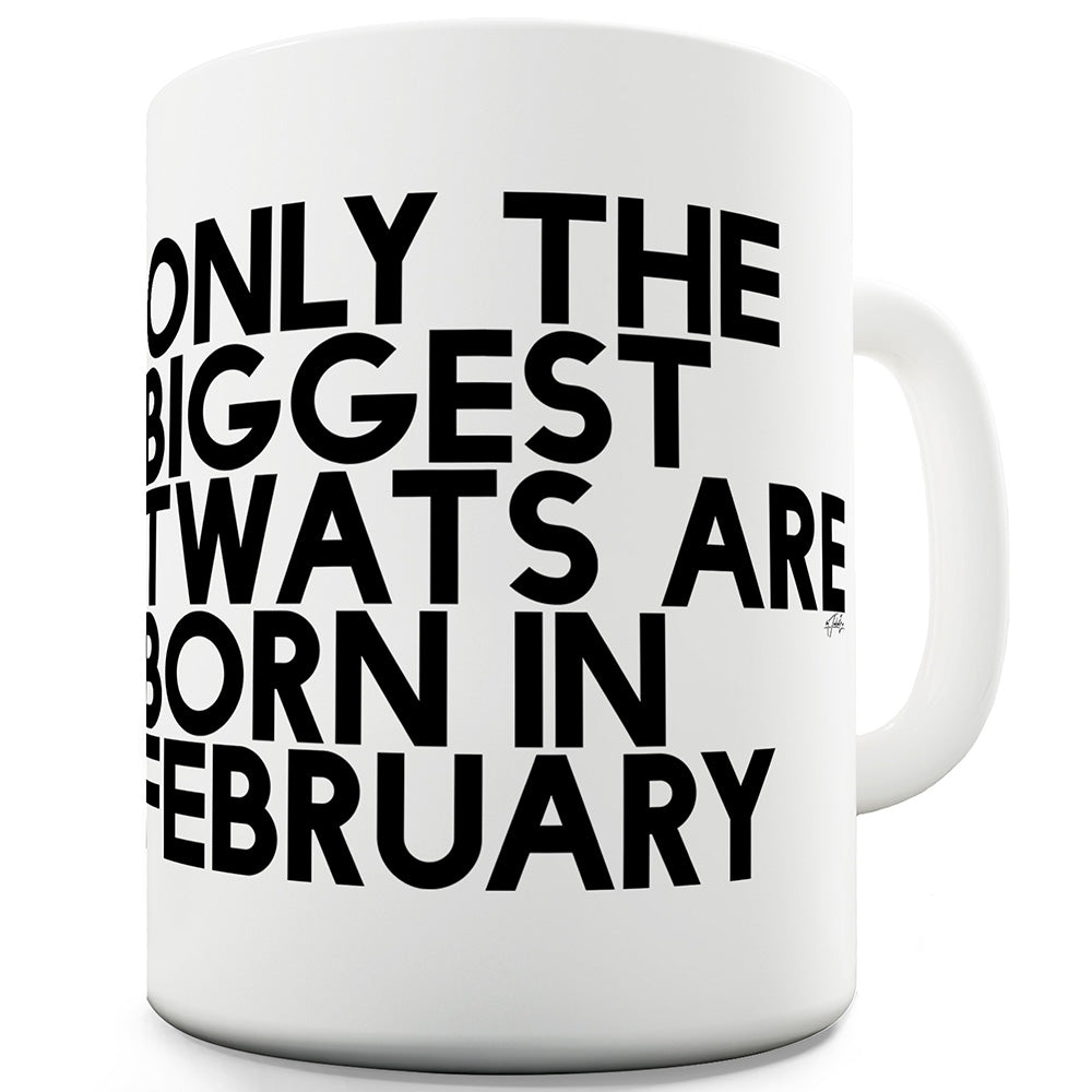 Only The Biggest Tw#ts Are Born In February Funny Novelty Mug Cup