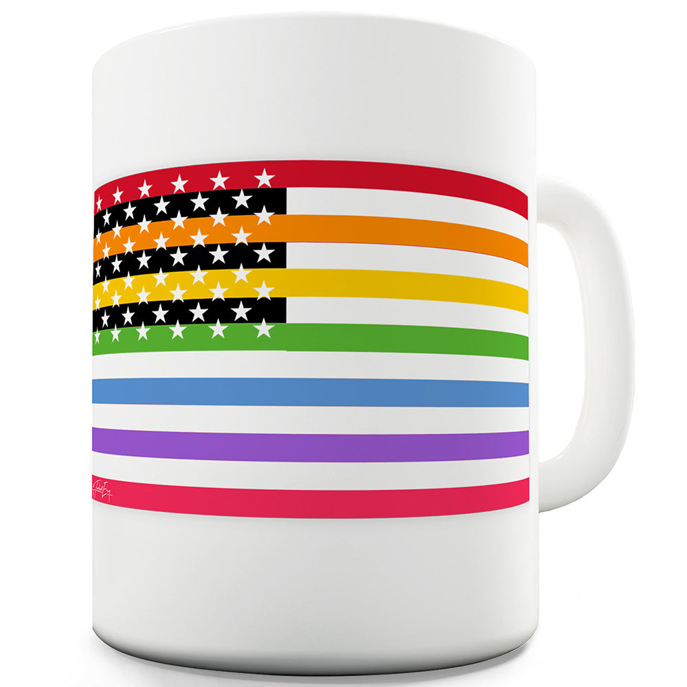 Pride USA Flag Ceramic Novelty Gift Mug