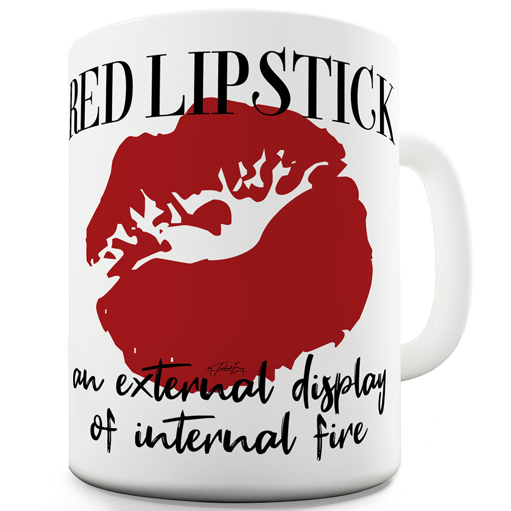 Red Lipstick Internal Fire Ceramic Tea Mug