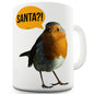 Christmas Robin Santa Mug - Unique Coffee Mug, Coffee Cup