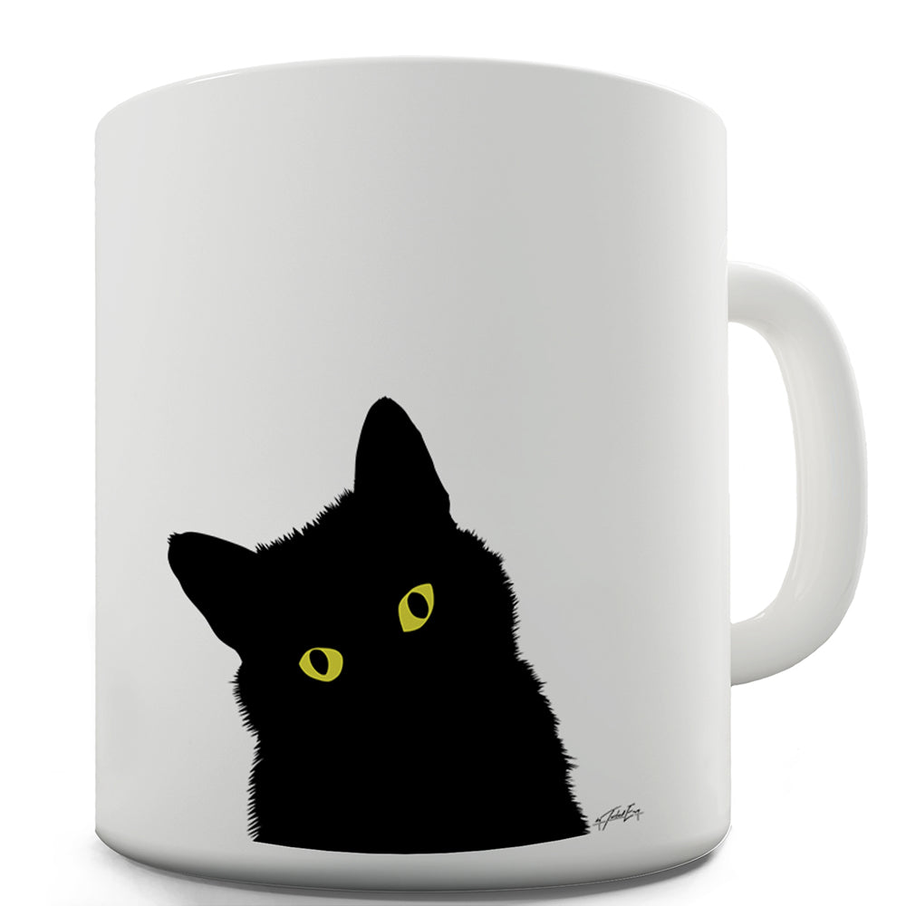 Black Cat Peekaboo Funny Mugs For Women